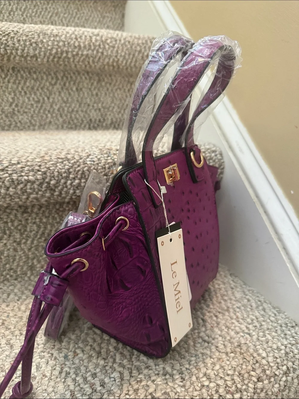 Ostrich Croc Satchel